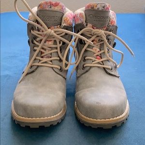 Floral and Gray Boots